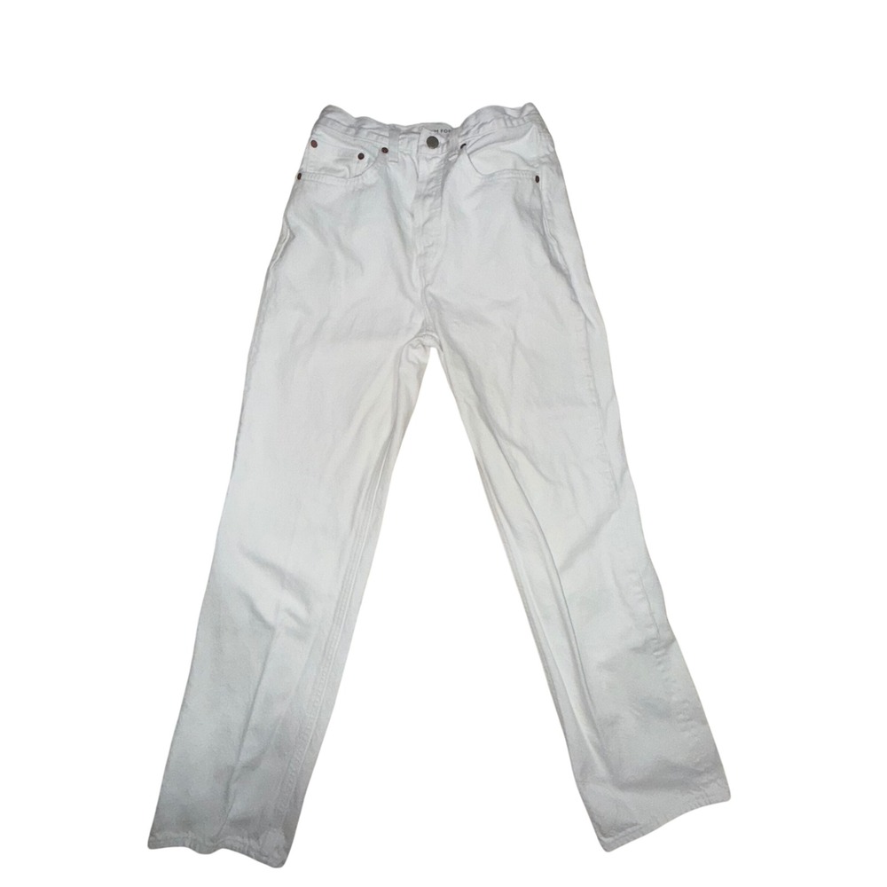 Denim Forum Joni High Rise Loose 26 White Jeans Relaxed‎ Wide Leg Aritzia Boho